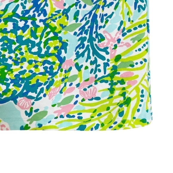 LILLY PULITZER V Neck Coral Reef Print Top Size XXS in Light Blue, Pink, Yellow - Picture 7 of 11